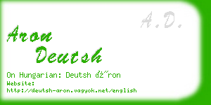 aron deutsh business card